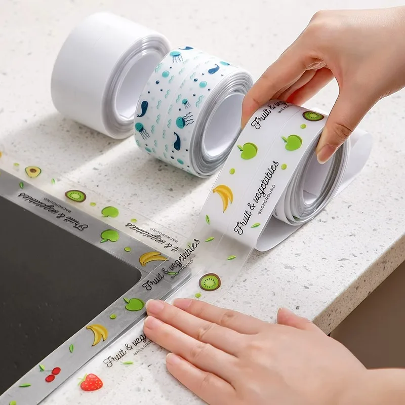 Waterproof Seal Strip Kitchen Sink Anti Mold Sticker Oil Proof Countertop Edge Tape Bathroom Toilet Gap