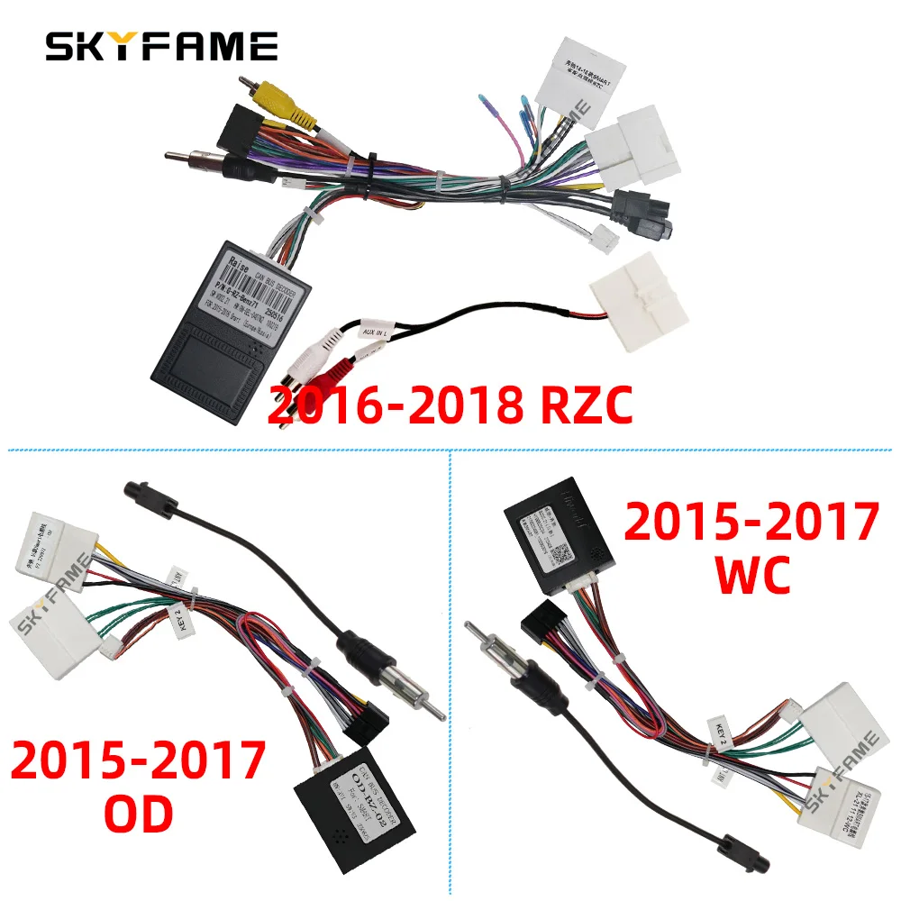

SKYFAME Car 16pin Wiring Harness Adapter Canbus Box Decoder Android Radio Power Cable For Benz Smart Fortwo 453