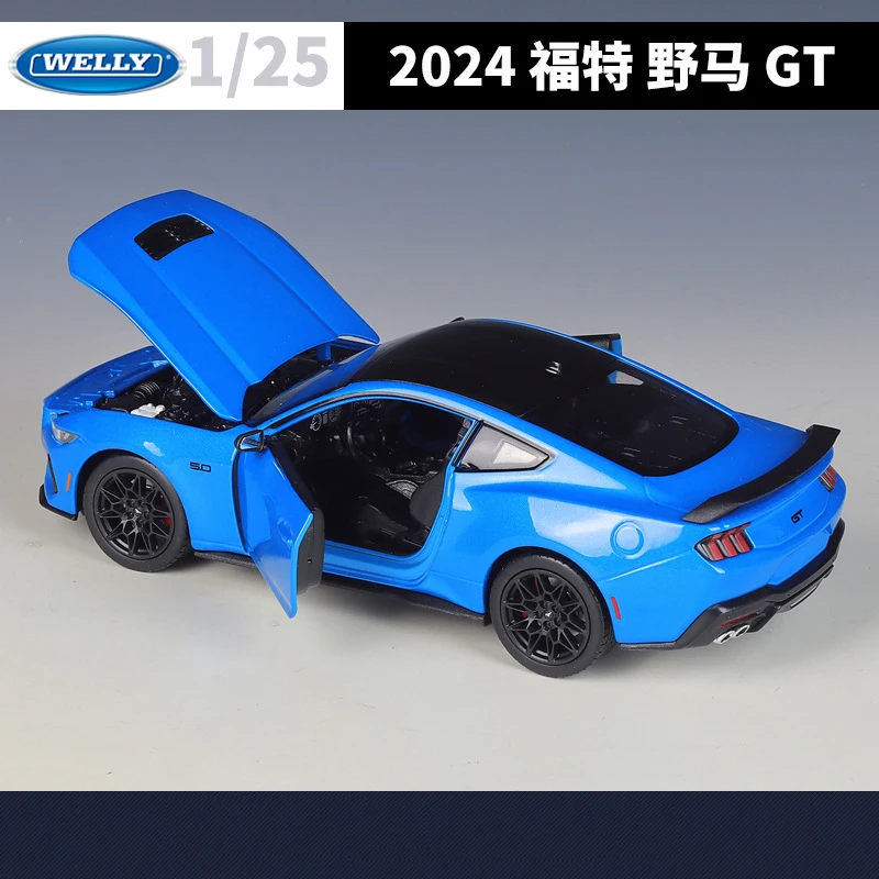 WELLY 1:24 Ford Mustang GT 2024 Alloy Car Diecasts & Toy Vehicles Car Model Miniature Scale Model Car Toy For Children