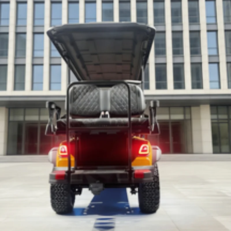 Dylante 72V 120AH Lithium Battery Electric Golf Cart Tire LED Strip 14 Inch Tires Black Upholstered Seat With Folding Windshield