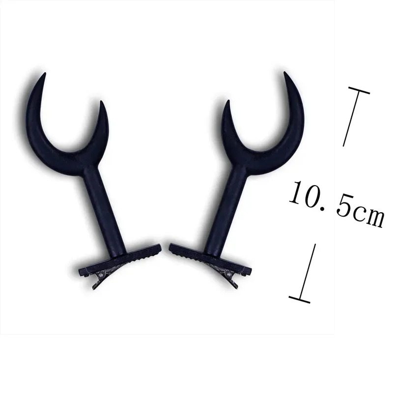 Peluca de Cosplay con Clip, tocado negro, accesorios para el cabello para Alastor Hazbin Hotel gh;0