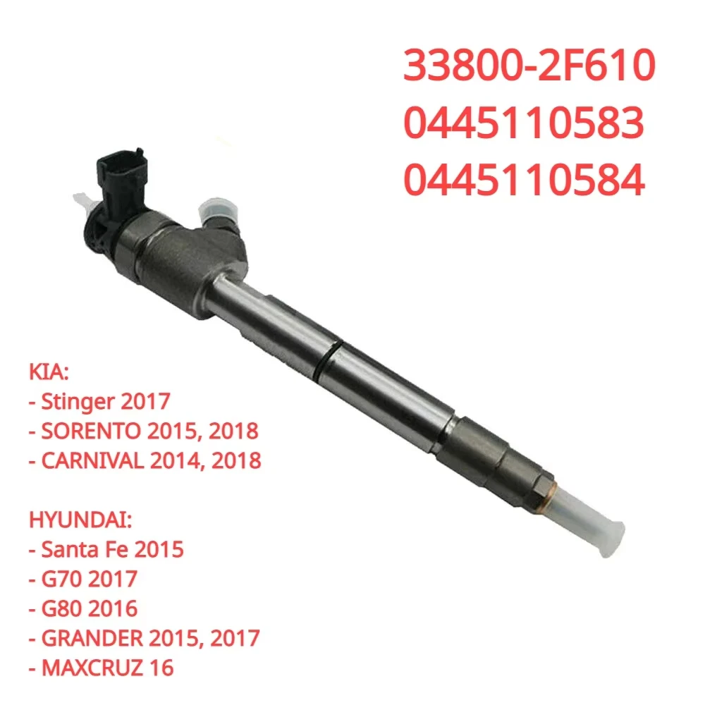 33800-2F610 0445110584 0445110583 New CRDI Diesel Fuel Injector For KIA Sorento Sedona Carnival Hyundai Santa Fe G70 G80