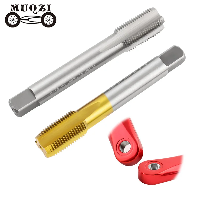 MUQZI 1 Pair Pedal Thread Tap 9/16 x 20 Thread Tap HSS Bike Left And Right Hand Thread Repair Kit Bicycle Crank Tool