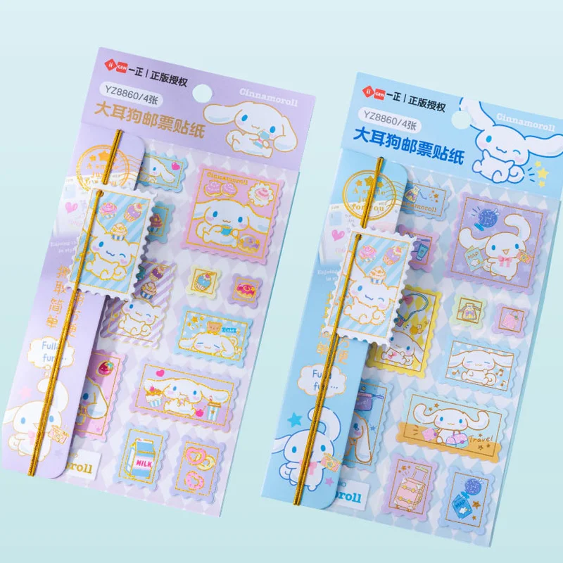 Imagem -02 - Sanrio Papelaria Selos Adesivos Pack Kuromi Kawaii Cinnamoroll Decoração Estudante Material de Escritório Atacado 24 Pcs