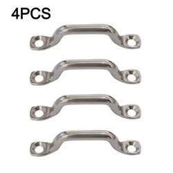 4Pcs 5mm Stainless Steel Wire Eye Strap Boat Marine Tie Down Fender Hook Canopy Engines Accessories 316 Stainless Steel