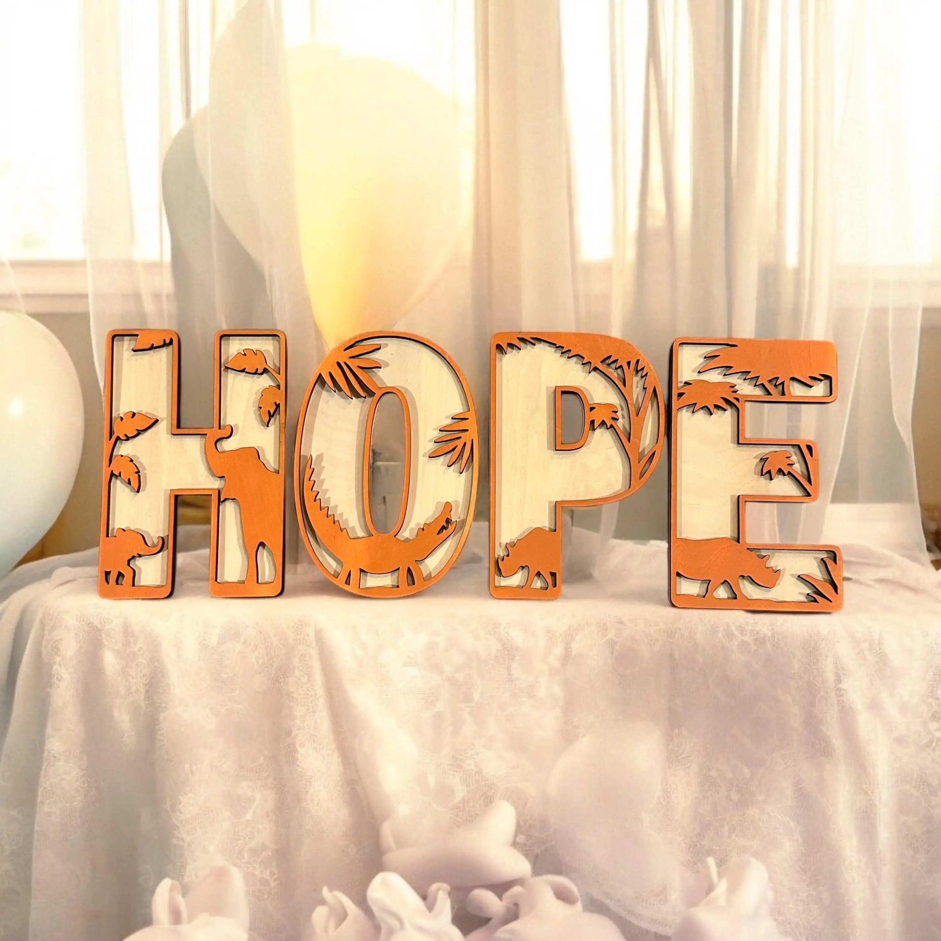 Custom Dinosaur Wooden Letters Sign 3D Layered Nursery Wall Decor Personalized Jungle Animal Name Kids Room Baby Shower Gift