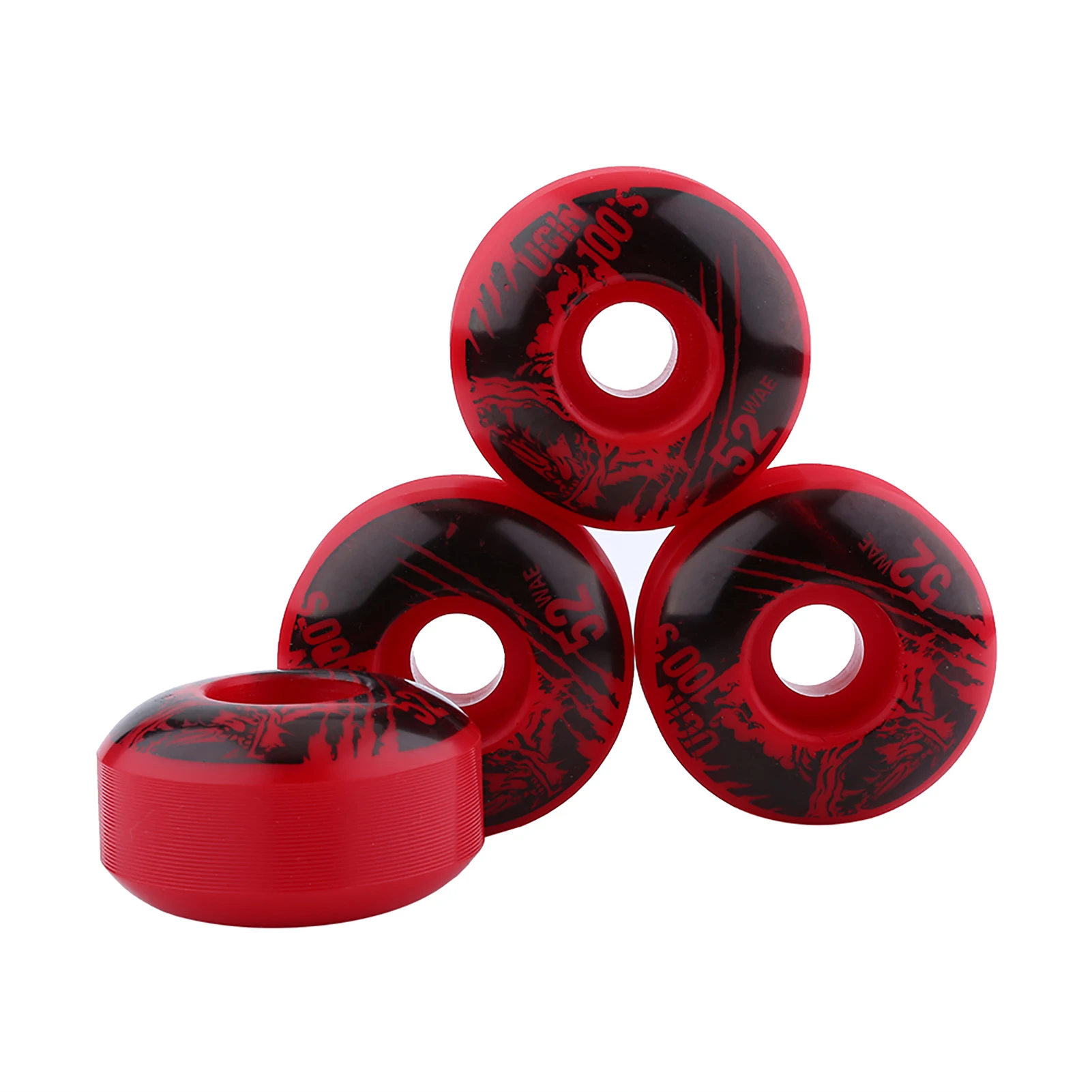 Ruota da skateboard in PU, Ruote da skateboard classiche da esterno, Ruote da longboard PU Cruiser da 52 mm x 30 mm, Set di 4