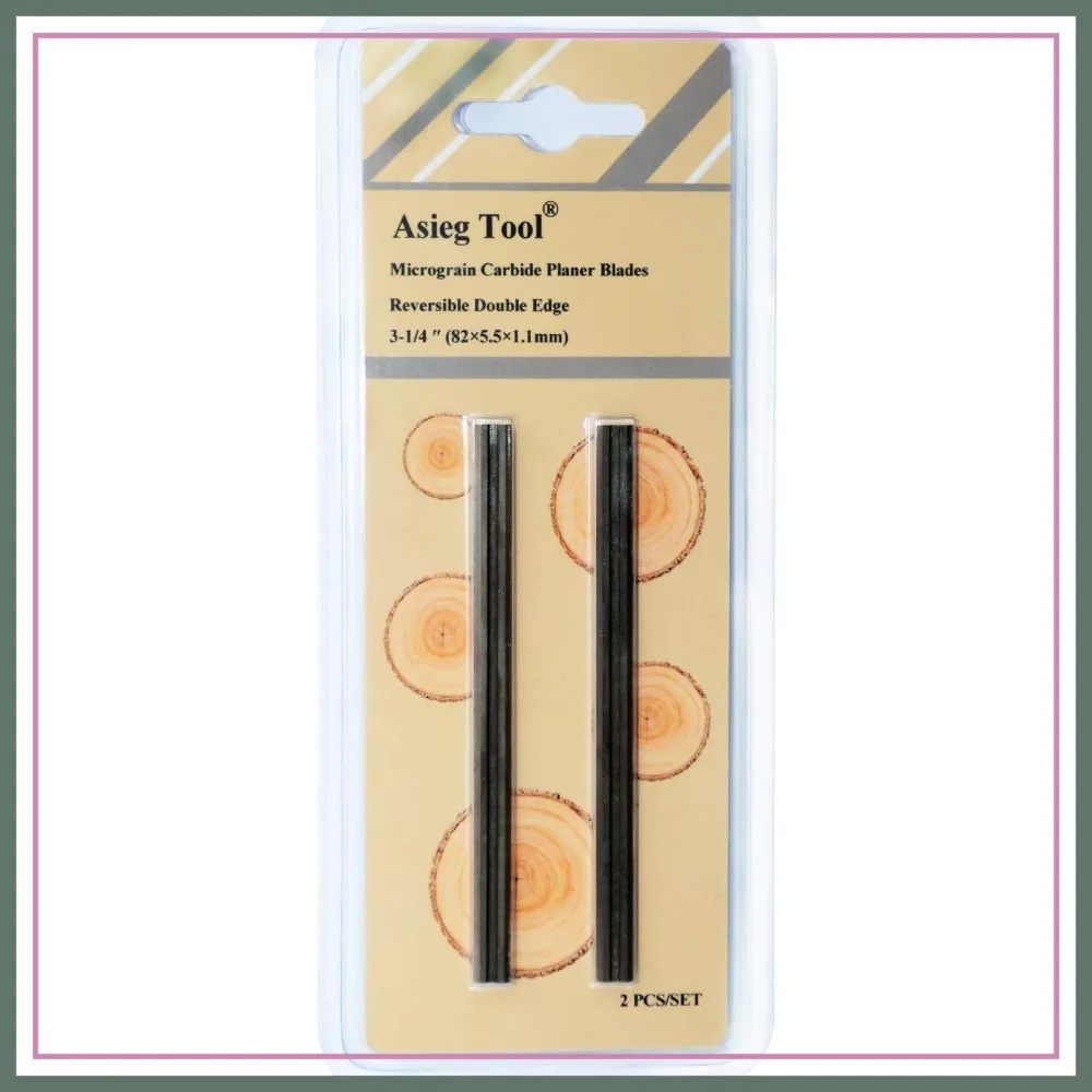 

3-1/4 Inch 82mm TCT Planer Blades for Hand Planers, 2-Pack Universal Fit