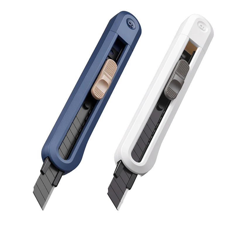 9mm SK5 Black Blade Retractable Box Cutter Auto Lock Tail Snap-off for Daily Home Office School Paper Parcel Envelope Hand Tool