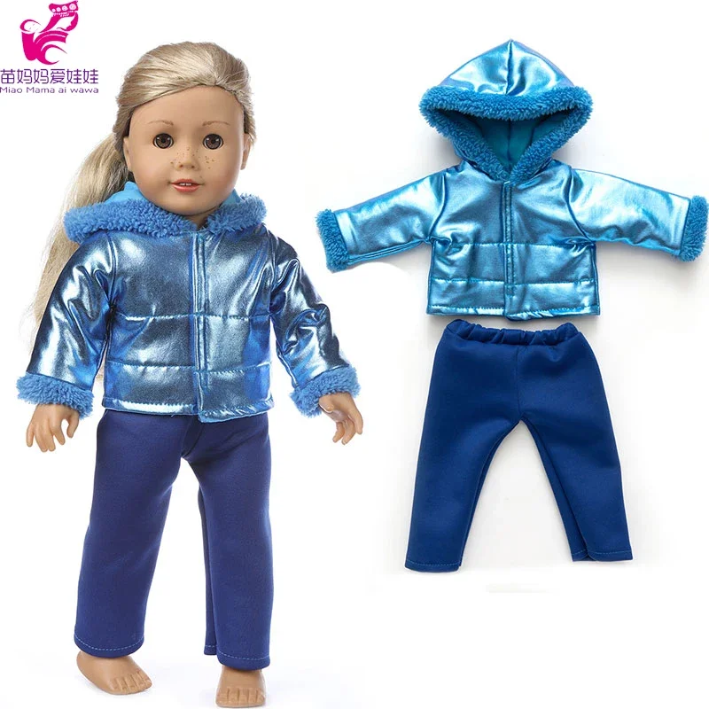 43 Cm Baby Doll Clothes Winter Ski Jacket Pants Set 18 Inch Girl Doll Coat Dolls Clothes