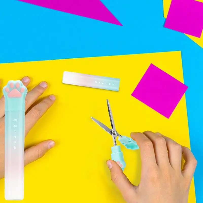 Kinder schere Katzen pfoten förmige Bastel schere mit Abdeckung Schülers pitzen schere für Scrap booking Kunst handwerk liefert zurück in die Schule