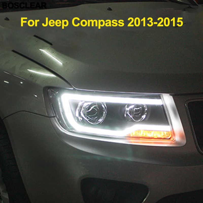 Modelo de carro lâmpada principal para Jeep Compass, novo farol de LED, Hid Bi Xenon, Auto Acessórios, 2011-2015