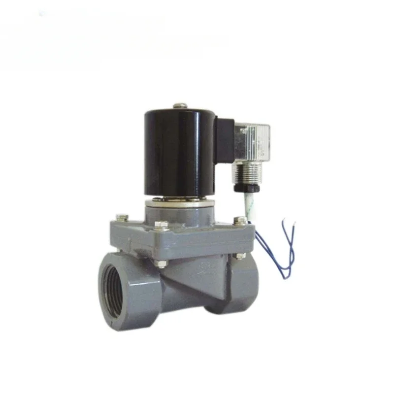 Corrosive UPVC CPVC PVC thread connection Solenoid Valve For Sea Water Chemical Acid 1/2 Inch 220V