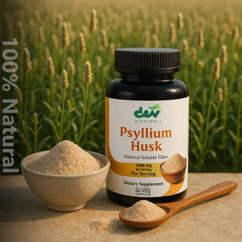 Psyllium Husk 1500 Mg Capsules, Natural Fiber Supplement, 60 Capsules