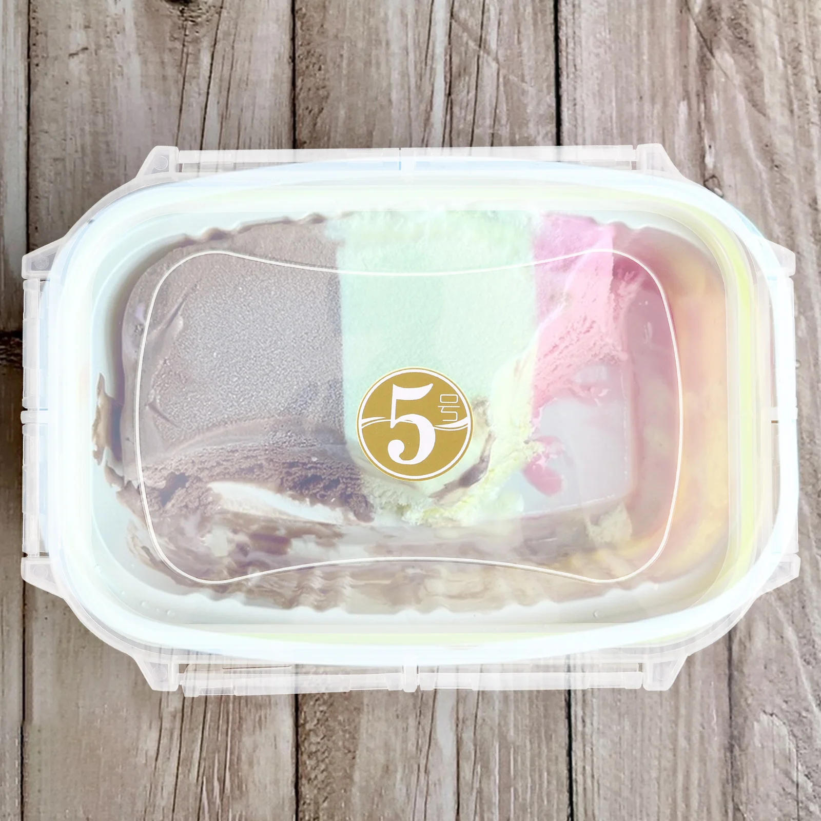 

2Pcs Plastic Ice Cream Container Lid Reusable Rectangular Food Storage Tub Cover Replacement Freezer-Safe Bento Case Kitchen