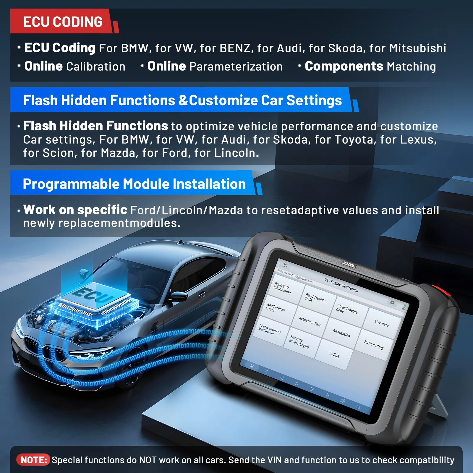 Picture 4: XTOOL D8S All Systems Automotive Diagnostic Tools Key Programming ECU Coding Active Test 42+ Resets Toplogy Map CANFD DOIP FCA Autoauth OBD2 Bi-directional Control Scanner 3 Years Update PK XTOOL D8
