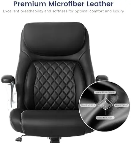 Ergonomic Office Chair, Adjustable Lumbar Support, High Back Gaming Chair, Black