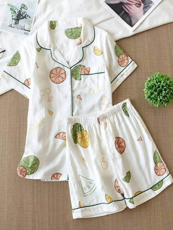

Casual Women's Pajama Set Loose Fit Two-Piece Spwear Comfortable Long Sve V-Ne Mid-Length Home Clothes for Autumn