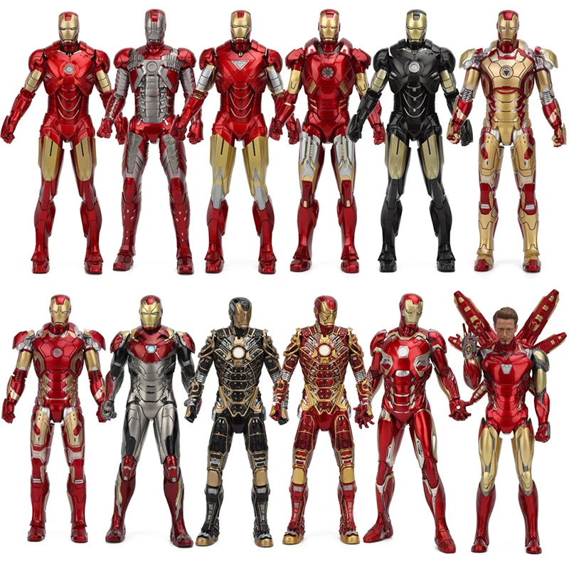 Marvel1/6zd Toys Led Light Iron Manmk4 Mk5 Mk6 Mk7 Mk41mk47 Mk50 Hulk Movie Action Figure Tony Stark Legends Toys