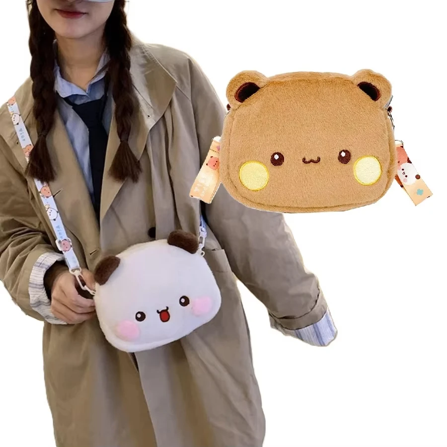 Cute Bubu Dudu Plush Backpack Yier Panda Bear Crossbody Bag Kawaii Coin Purses Shoulder Bag Soft Plushies for Girlfriend Gifts