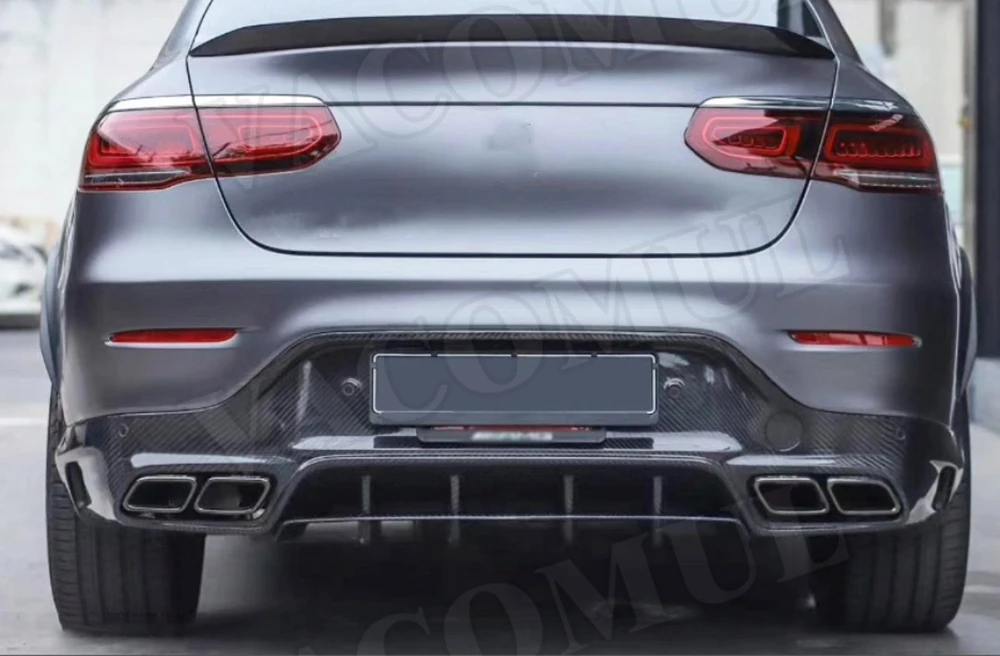 

Диффузор заднего бампера из углеродного волокна с насадками для выхлопных газов для Mercedes Benz GLC C253 Coupe Sport GLC300 GLC250 GLC63 2017-2019