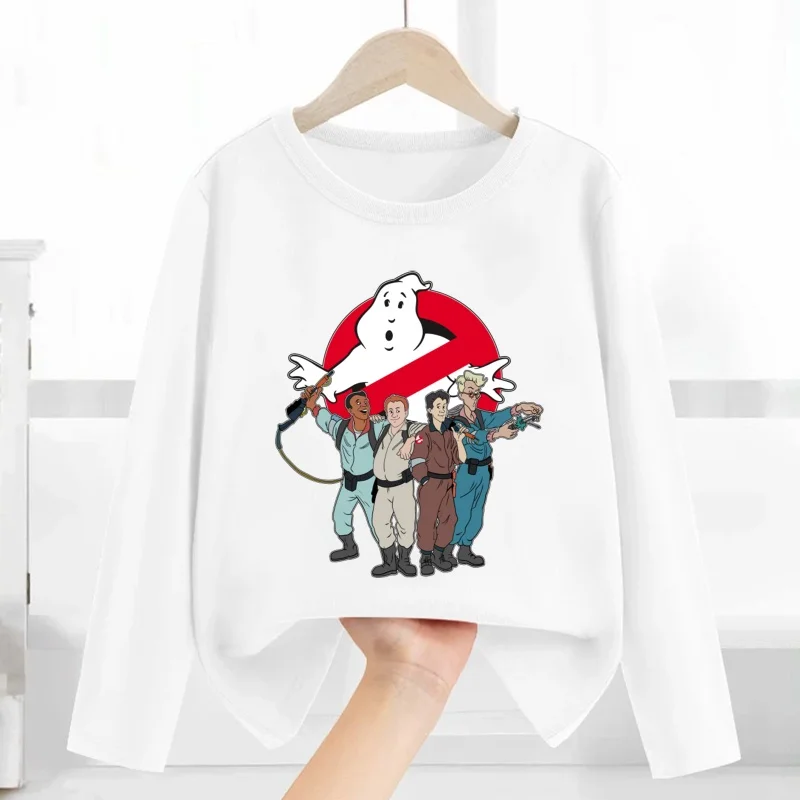 Old School Ghostbuster Stay Puft Print Cartoon Kids T shirt Cartoon Children Clothes Autumn Baby Boys Girls Long Sleeve T-shirt