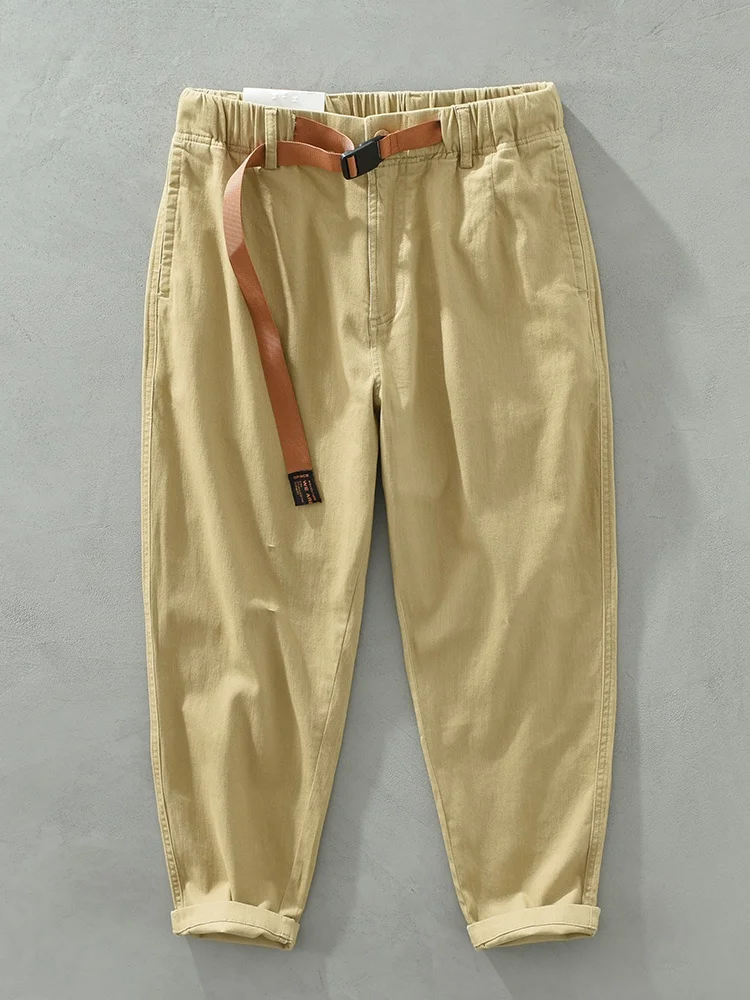 

Casual Straight Leg Work Pants Men's Spring Autumn Loose Fit Faionable Ameika Sle Khaki Cotton Polyester Blend Anti-Wrinkle