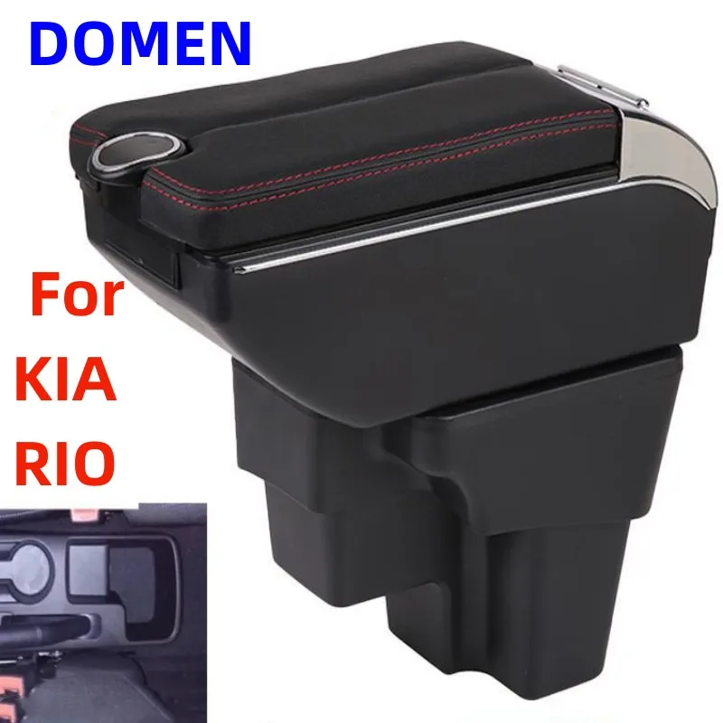 

New For KIA RIO Double open armrest box original factory dedicated central armrest box modification parts Dual Layer USBCharging