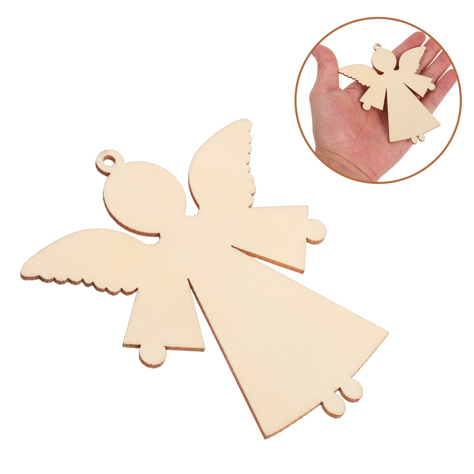

20Pcs Paintable Wooden Angel Ornaments Blank Unfinished Wood Cutout Slices for Holiday Christmas Wedding Decoration Craft
