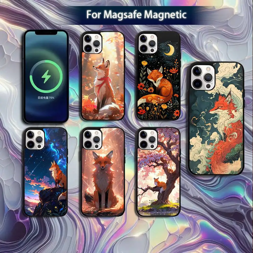 

Cute Animal Fox Phone Case For iPhone 16e,16,15,14,13,12,11,Plus,Pro,Max,Mini Magsafe Magnetic Wireless Charging