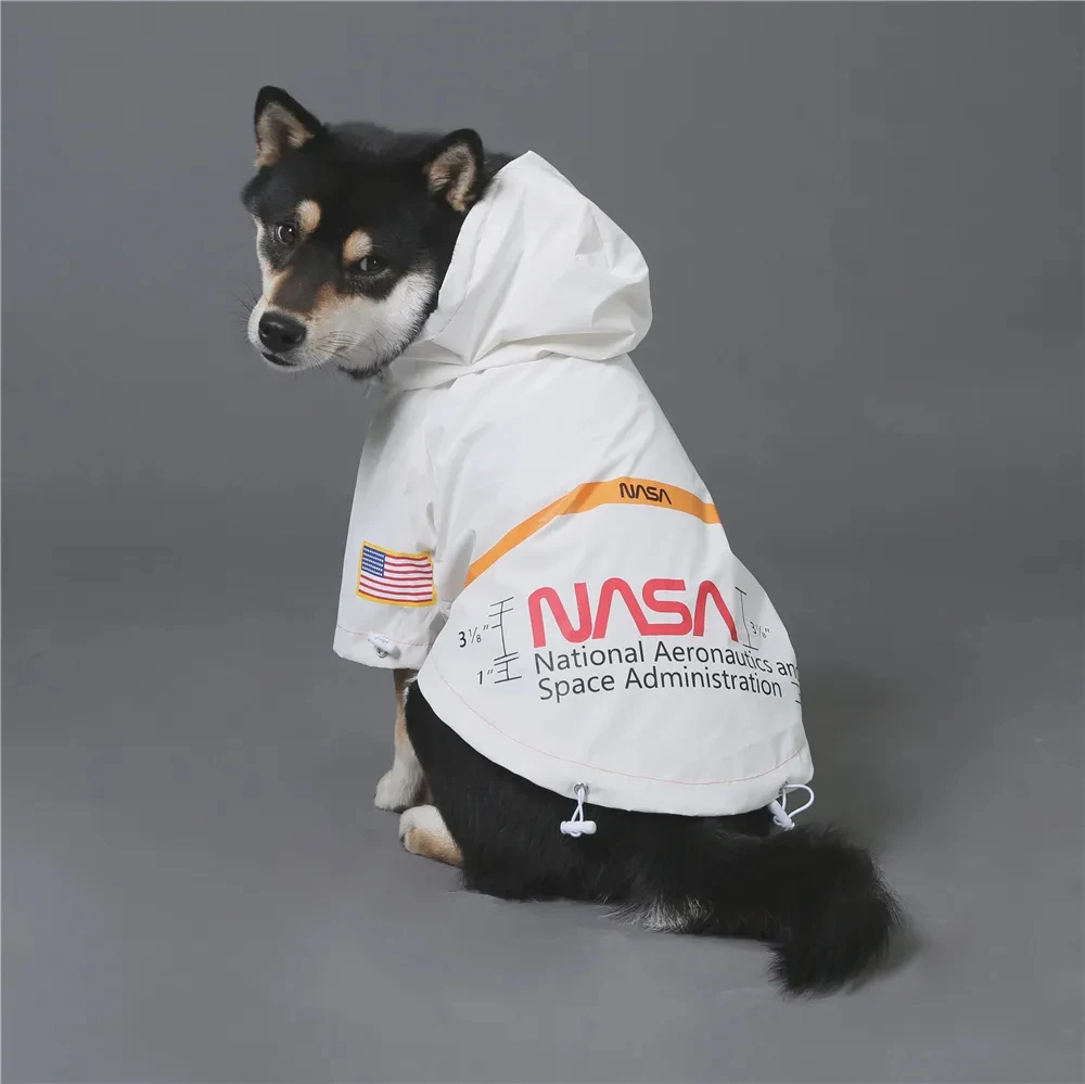 Luxury Dog Clothes Raincoat Jacket Reflective Space Suit Hoodies Pet Coat Clothing For Large Medium Small Dogs Apparel Costume