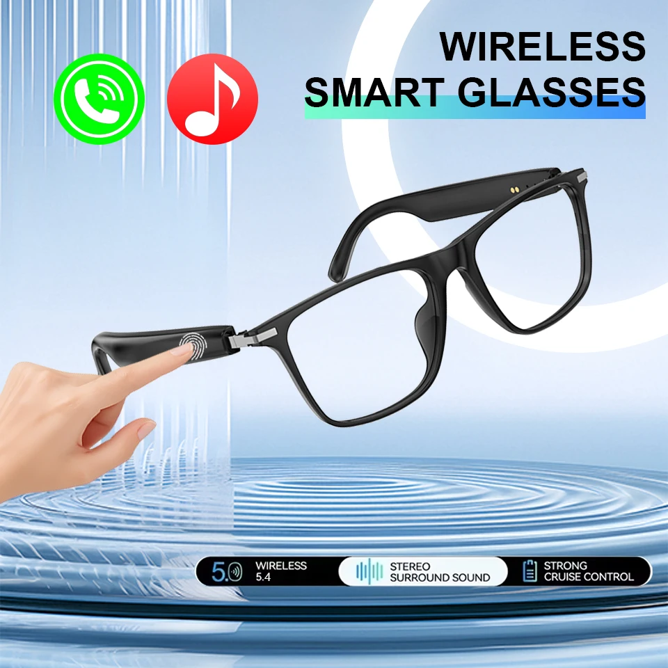 

Touch Based Intelligent Bluetooth Glasses with Bone Conduction For Outdoor Sports Calls Sunglasses Business Wireless Headphones