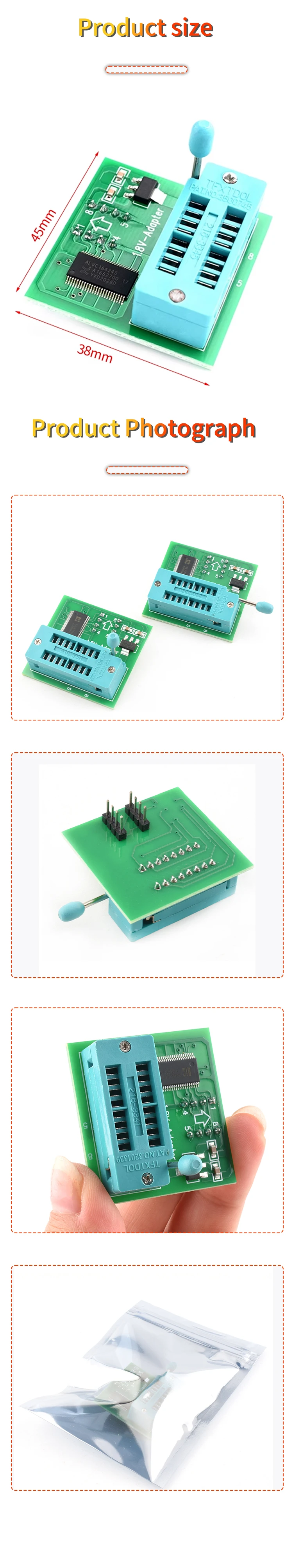 1,8V-Adapter für CH341A 1,8V SPI Flash SOP8 DIP8 W25 MX25 zur Verwendung mit Programmiergeräten TL866CS TL866A EZP – Detail 2