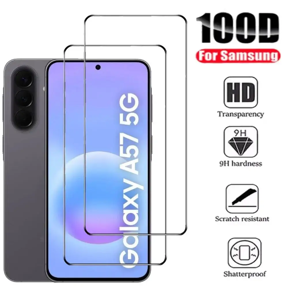 

Защитная пленка из закаленного стекла для Galaxy A57 A56, 2 шт., для Samsung A17 A16 A36 A37, стекло с черной рамкой