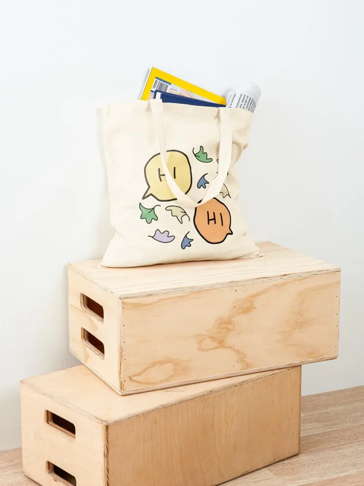 heartstopper hi with leaves Tote Bag shopping bags foldable shopper bag woman Lady bag Women's beach bags