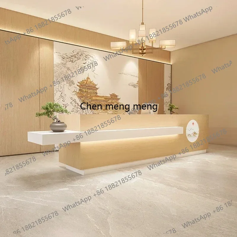 Reception For Business Salon Desk Spa Furniture Aesthetic Barber Shop Counter Cashier Table Office Companies Help Executive Long