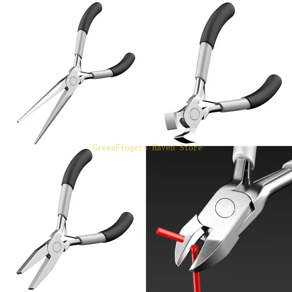 

F68D Portable Needle Nose Cutter Jewelry Crafting Pliers for Fine Handcraft Projects