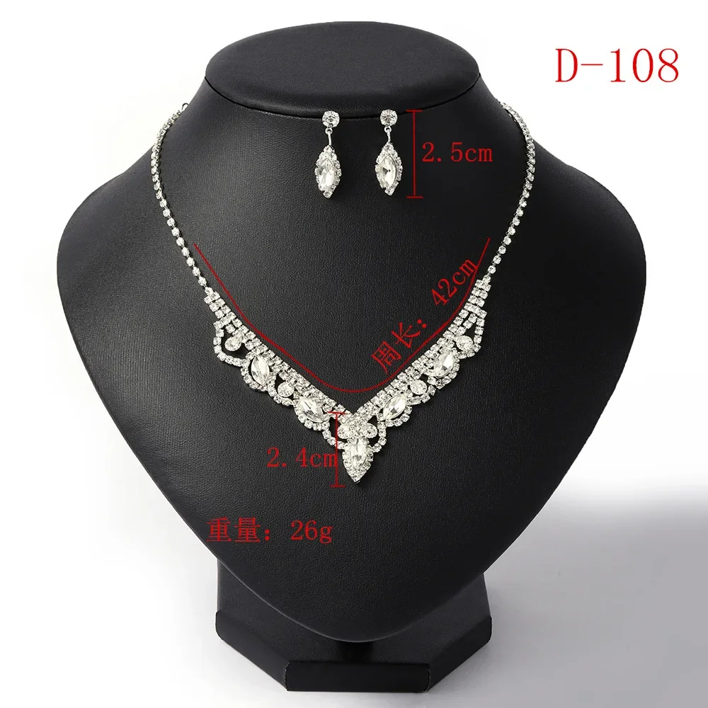 PJDock-Ensemble de bijoux en cristal pour femme, breloque en argent, bracelet document, boucle d'oreille, Zcomprend on JONecklace, fête de mariage