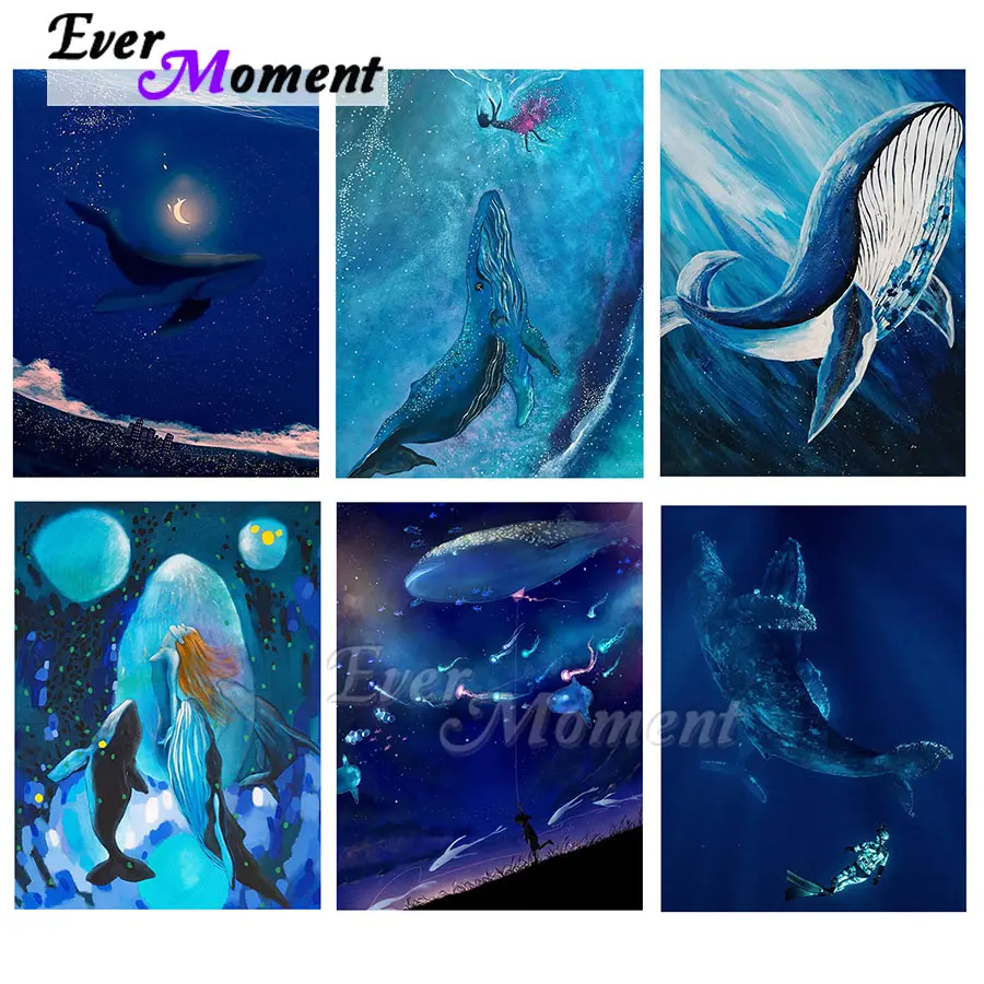 

Ever Moment Алмазная картина Художественная коллекция Набор для вышивки крестом Морской мир Животное Рыба Кит Мечта Ролак Романтическая фантазия 5D ASF2334