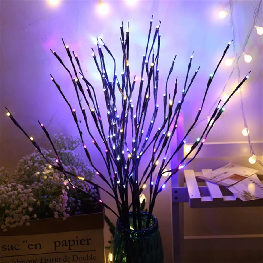 Lampe LED en Forme de Branche de Saule avec Batterie 6220 Ampoules, Guirxiété Lumineuse de Noël pour Décoration de ix, Mariage, Maison et Chambre à Coucher