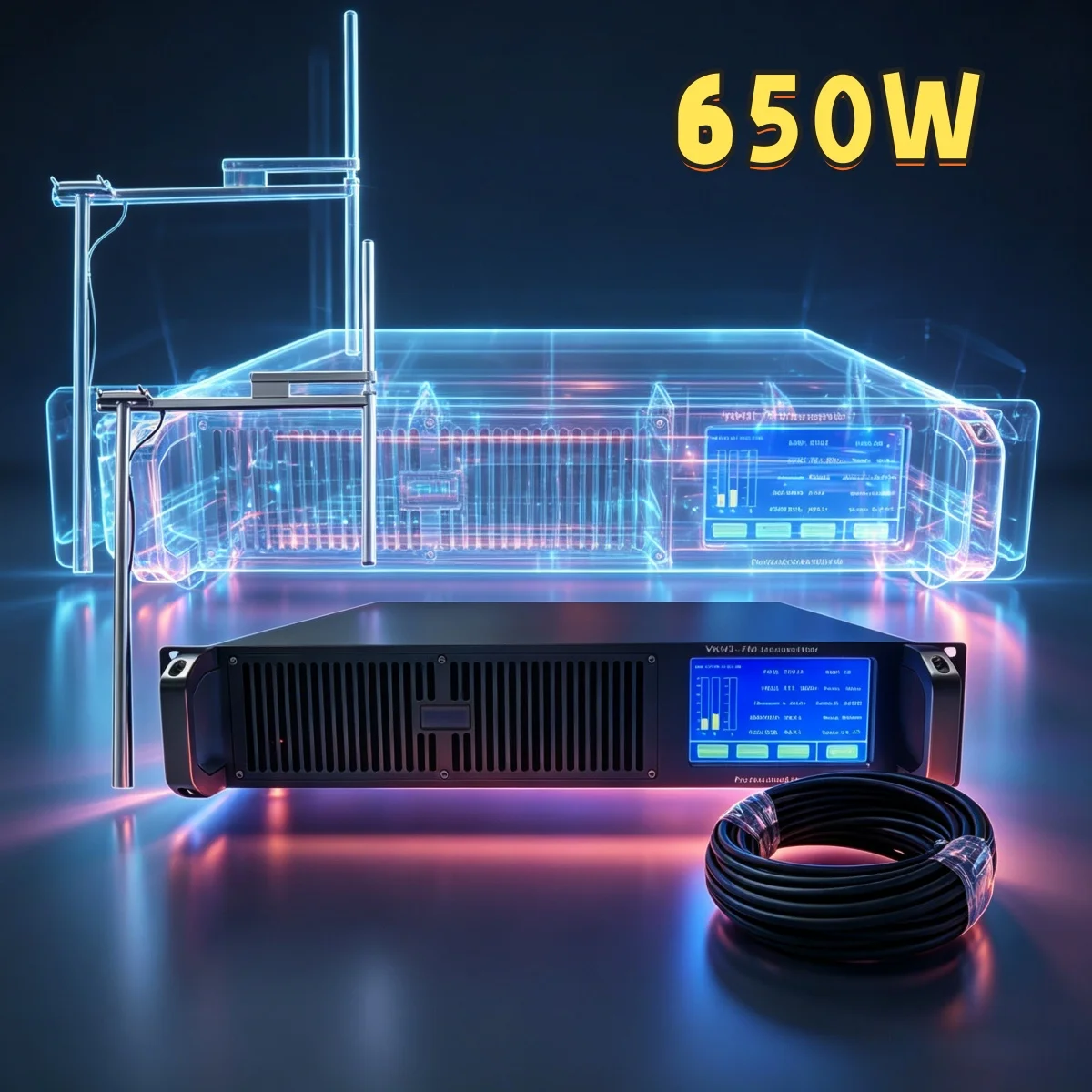 

YXHT-2, 650W FM Transmitter Kit with Antenna & Cable, Radio Station, Mine Communication, PLL High Stability 87.5-108