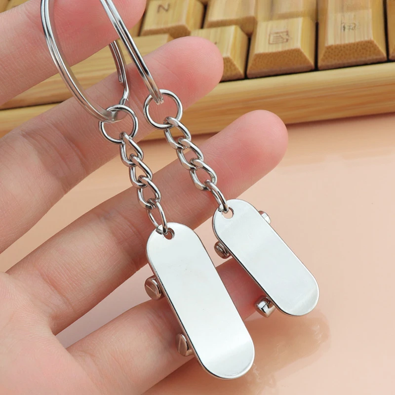 Fingertips skateboard metal couple key gift bag charm Key Accessories Keyring Key Holder School Bag Pendant Couple Gift