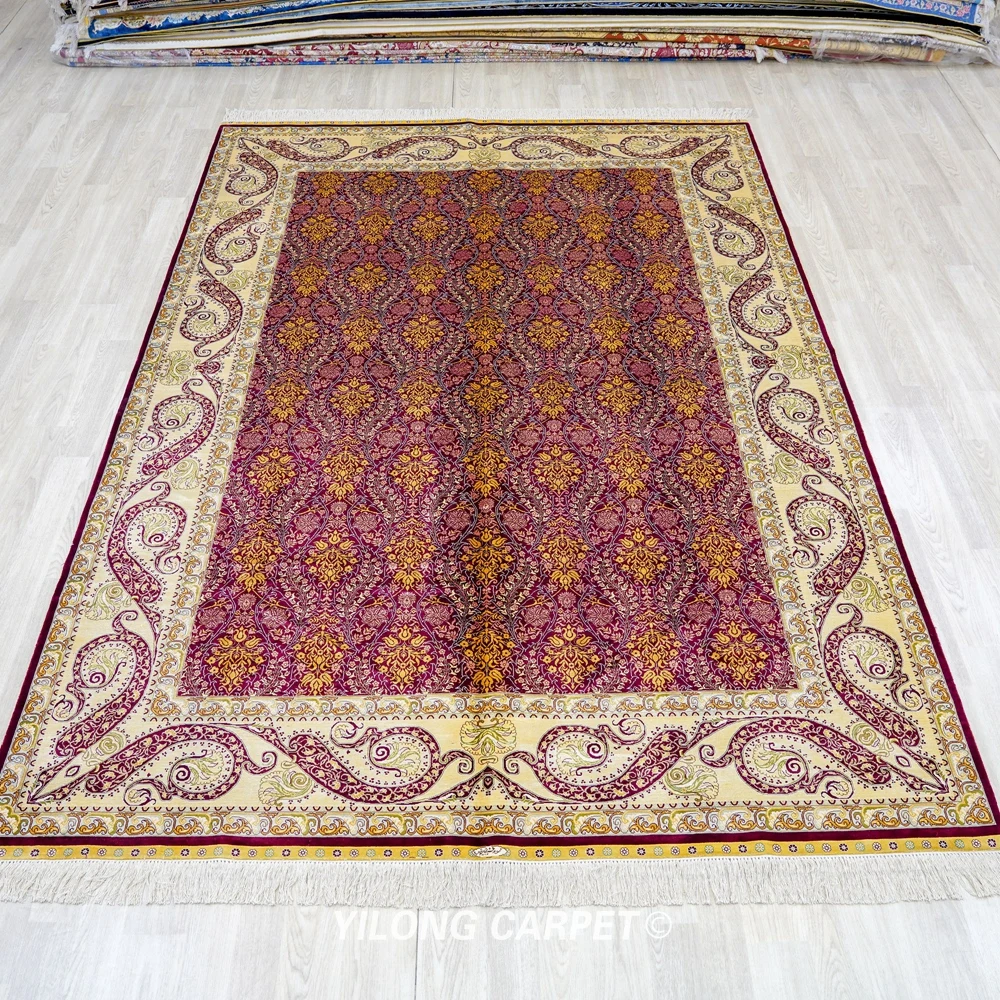 2x3m Handmade Silk Carpet Home Office All-Over Oriental Luxury Rug (TJ486A)