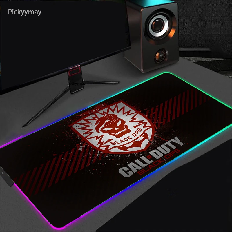 Call Of Duty Larg Mouse Pad Gaming RGB Mousepad Speed Gamer Desk Play Mats LED Mouse Mat Backlight Laptops PC Accessories CSGO