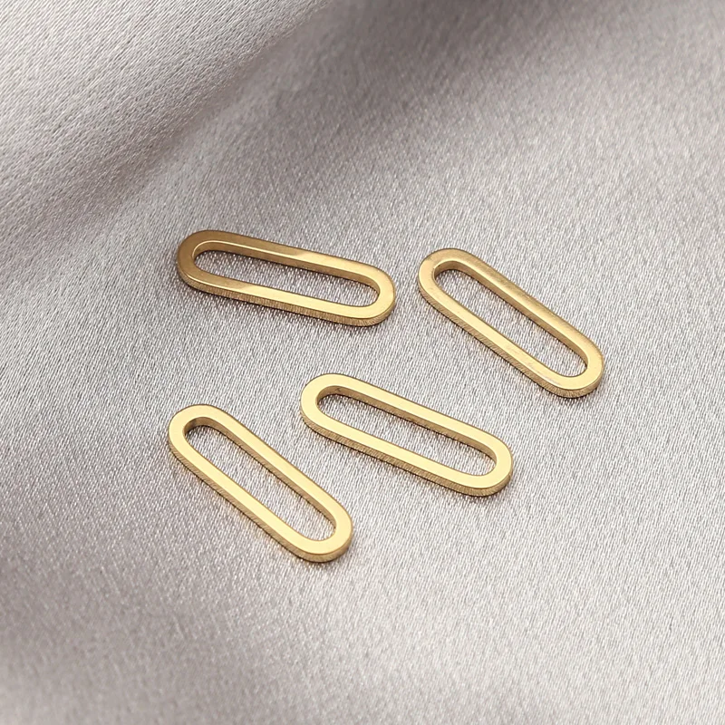 30pcs Stainless Steel 6*20mm Rectangle Oval Charms Connectors for DIY Jewelry Bracelets Necklaces Earrings Making Accessories