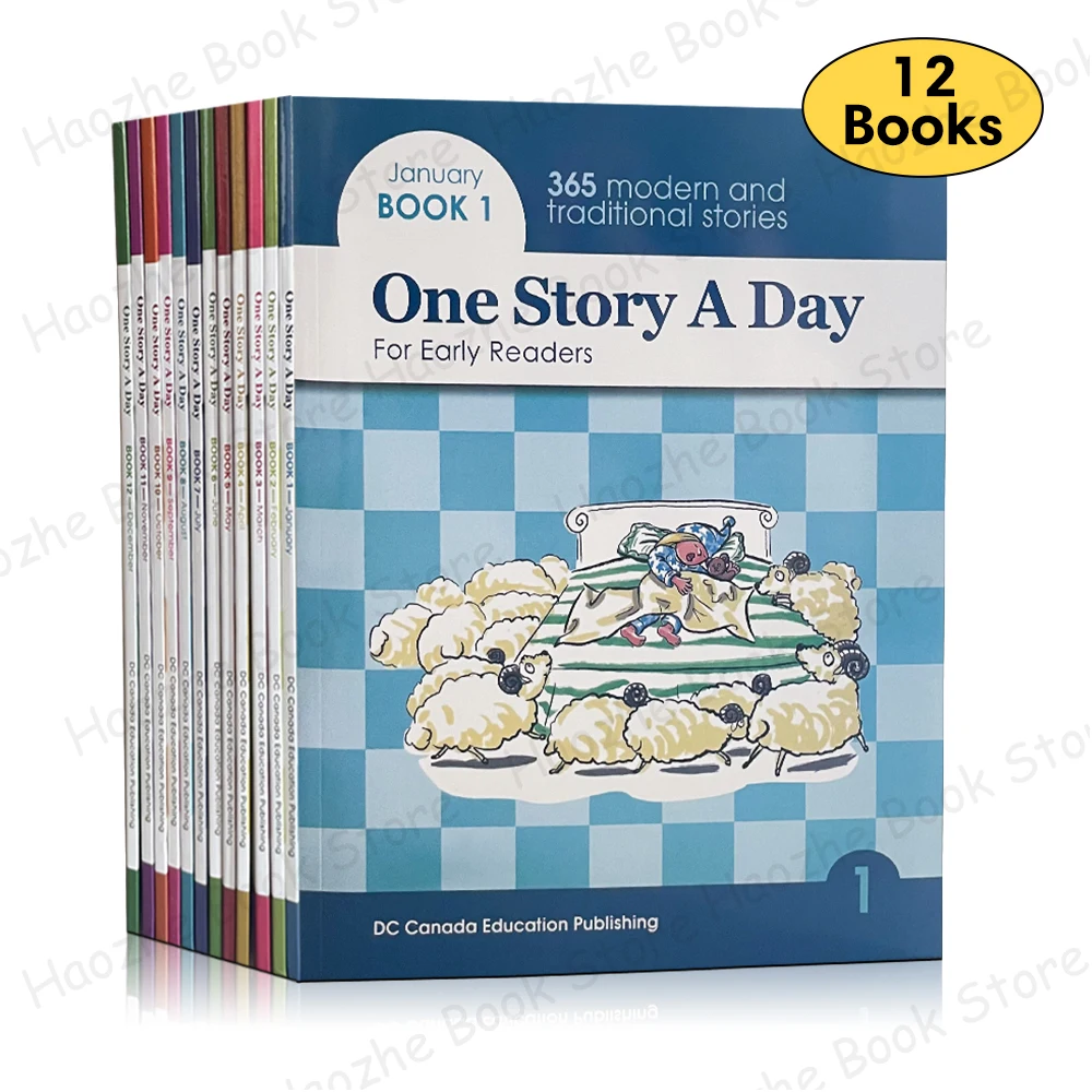 

12 Books Set One Story a Day for Early Readers, 365 Modern and Traditional Stories, English Book for Kids, Paperback