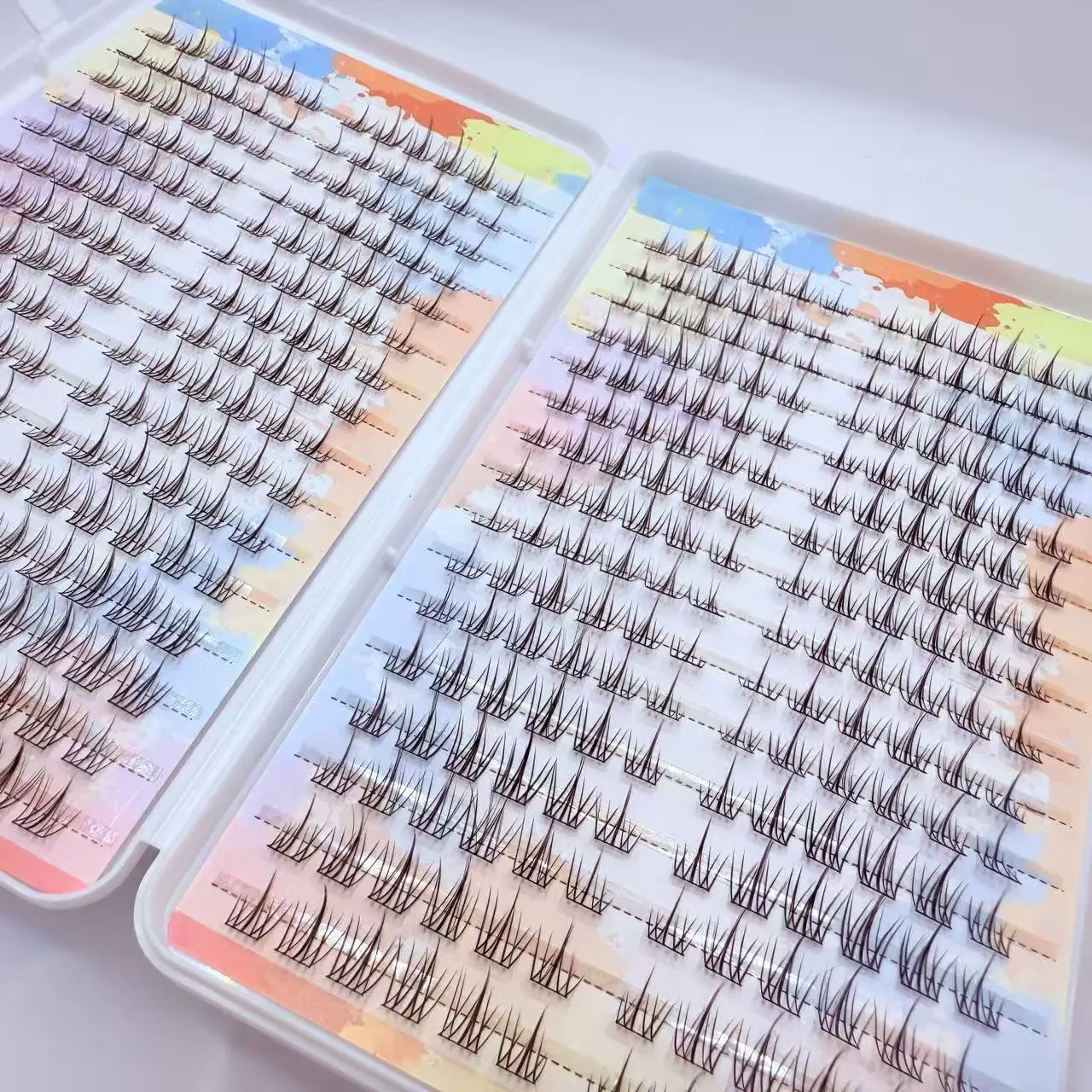 ホットセール ひまわり型つけまつげ 384束 ウィスピー細バンドつけまつげ デートや普段使いに