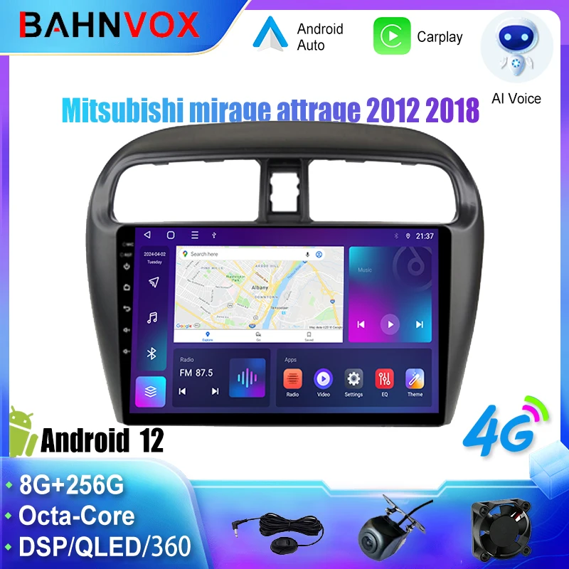 

9" Android 12.0 Car Radio for Mitsubishi Mirage Attrage 2012-2019 Space Star 2014 GPS Navigation Carplay Multimedia Player 2 din