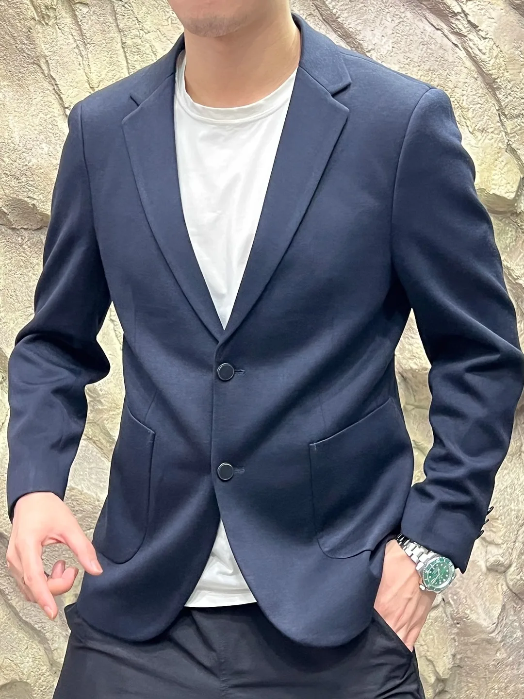 Traje de mezcla de lana informal de alta gama para hombre, traje de negocios de otoño, ligero, de lujo, con soporte de poliéster