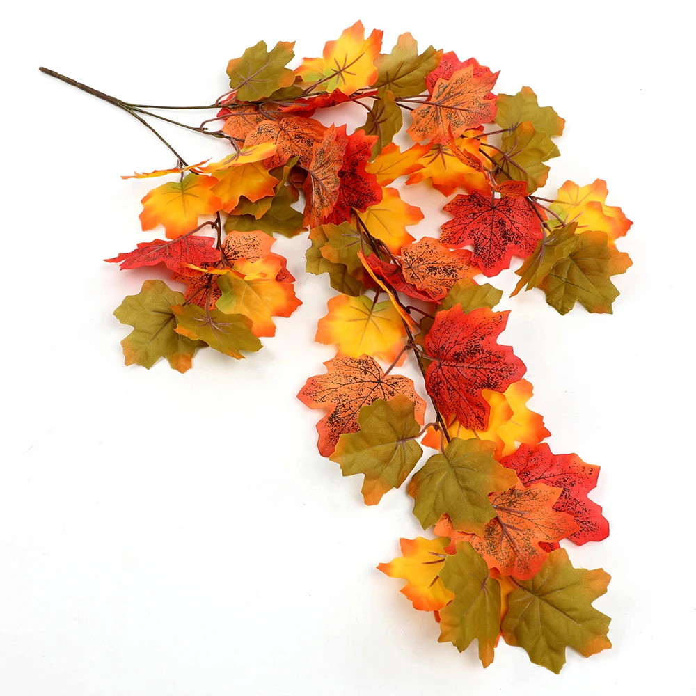 61cm/75cm künstliche Herbst Ahorn Reben gefälschte Ahorn Pflanzen hängen Rebe Zweig für zu Hause im Freien Party Festival Halloween Dekor – Detail 1